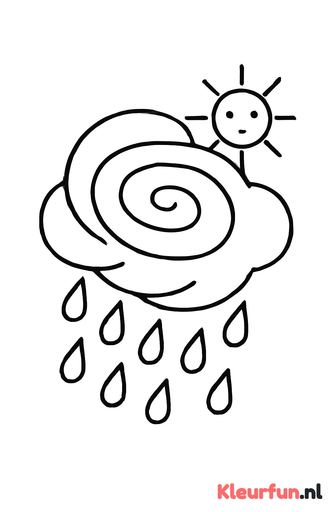 Grote orkaanwolk met regen