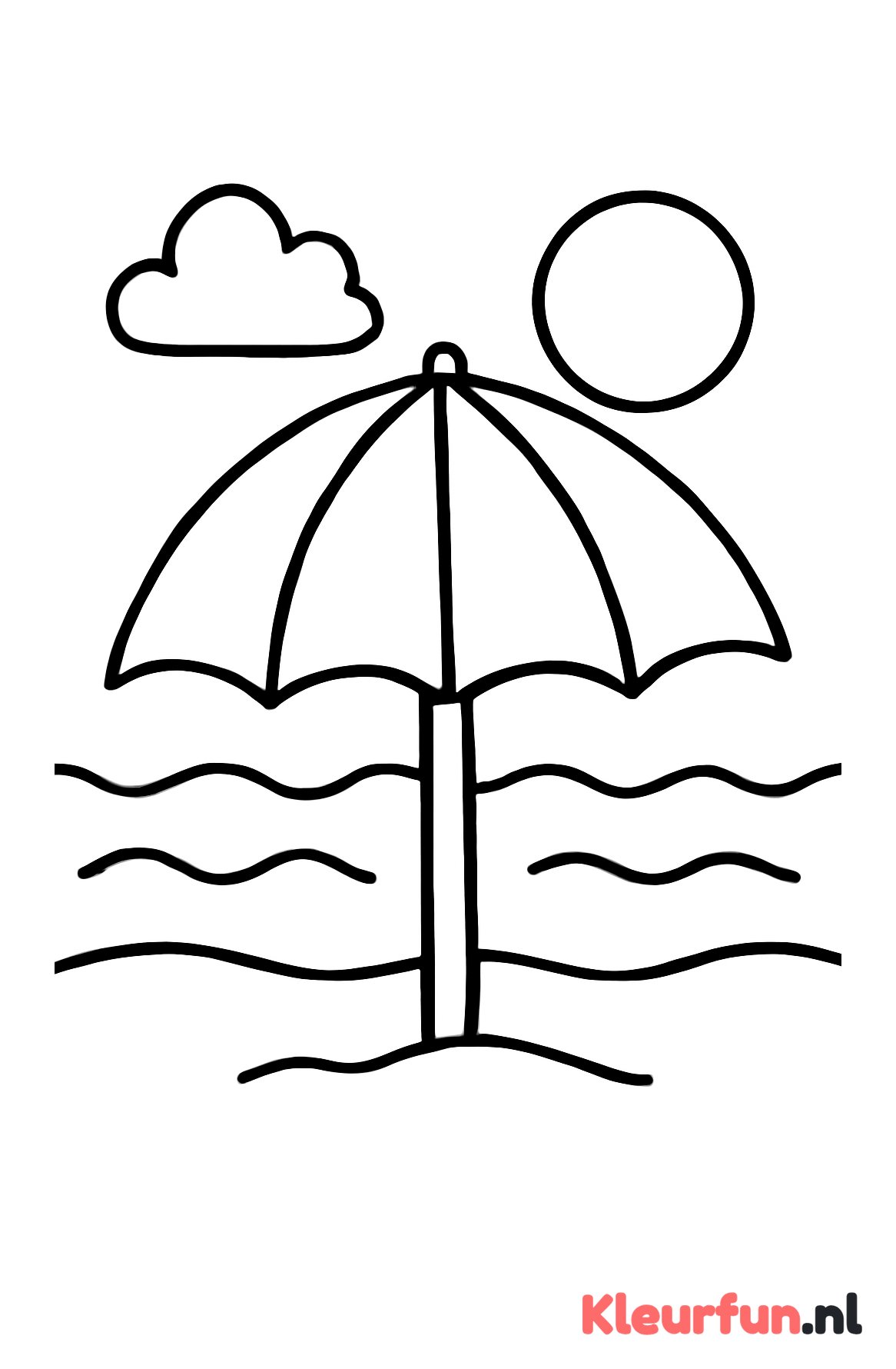 Grote parasol op het strand
