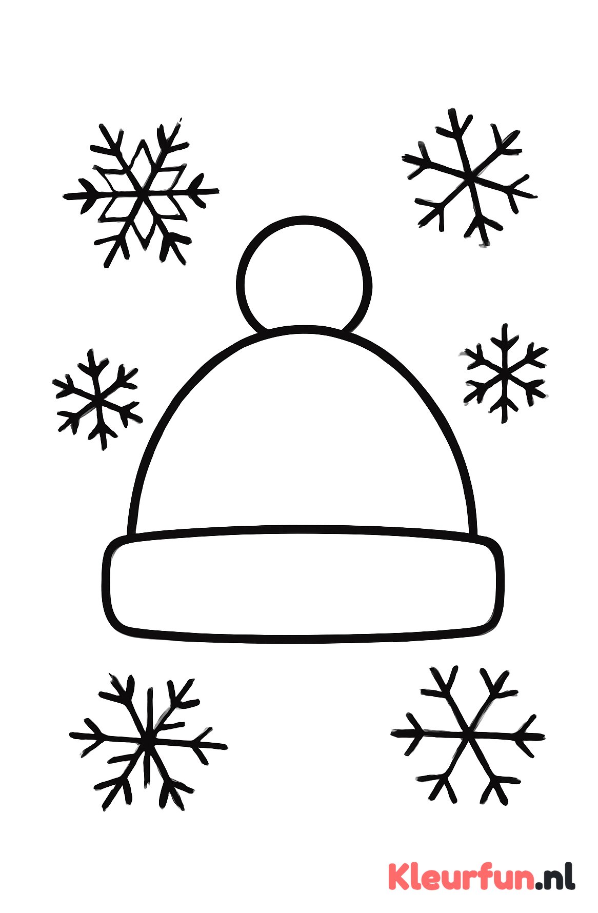 Grote sneeuwvlokken en wintermuts