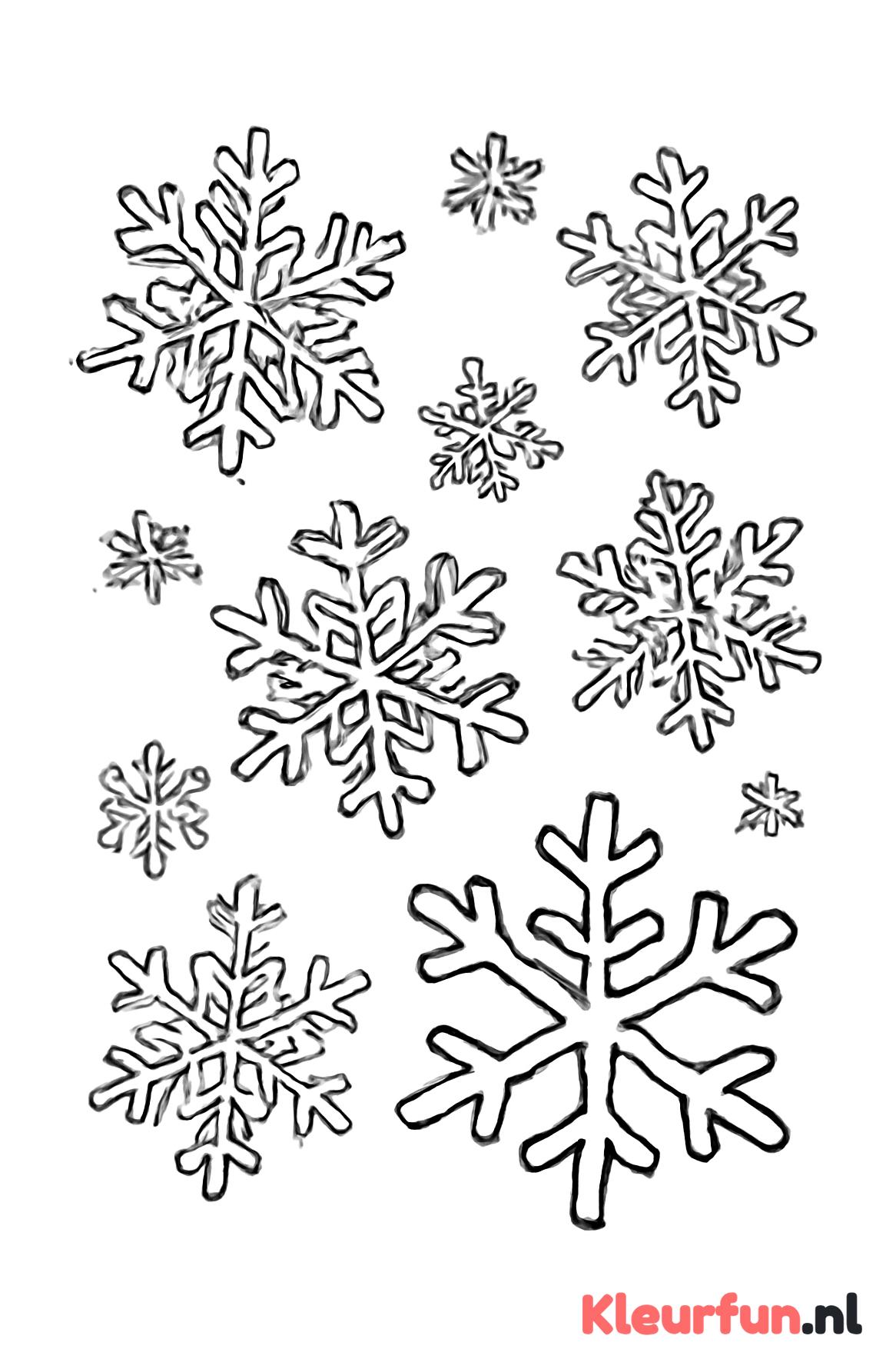 Grote unieke sneeuwvlokken