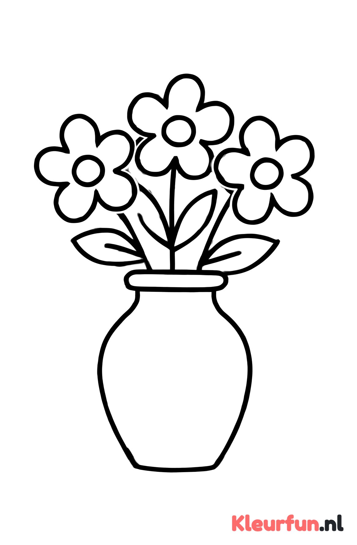 Vaas met grote bloemen voor peuters