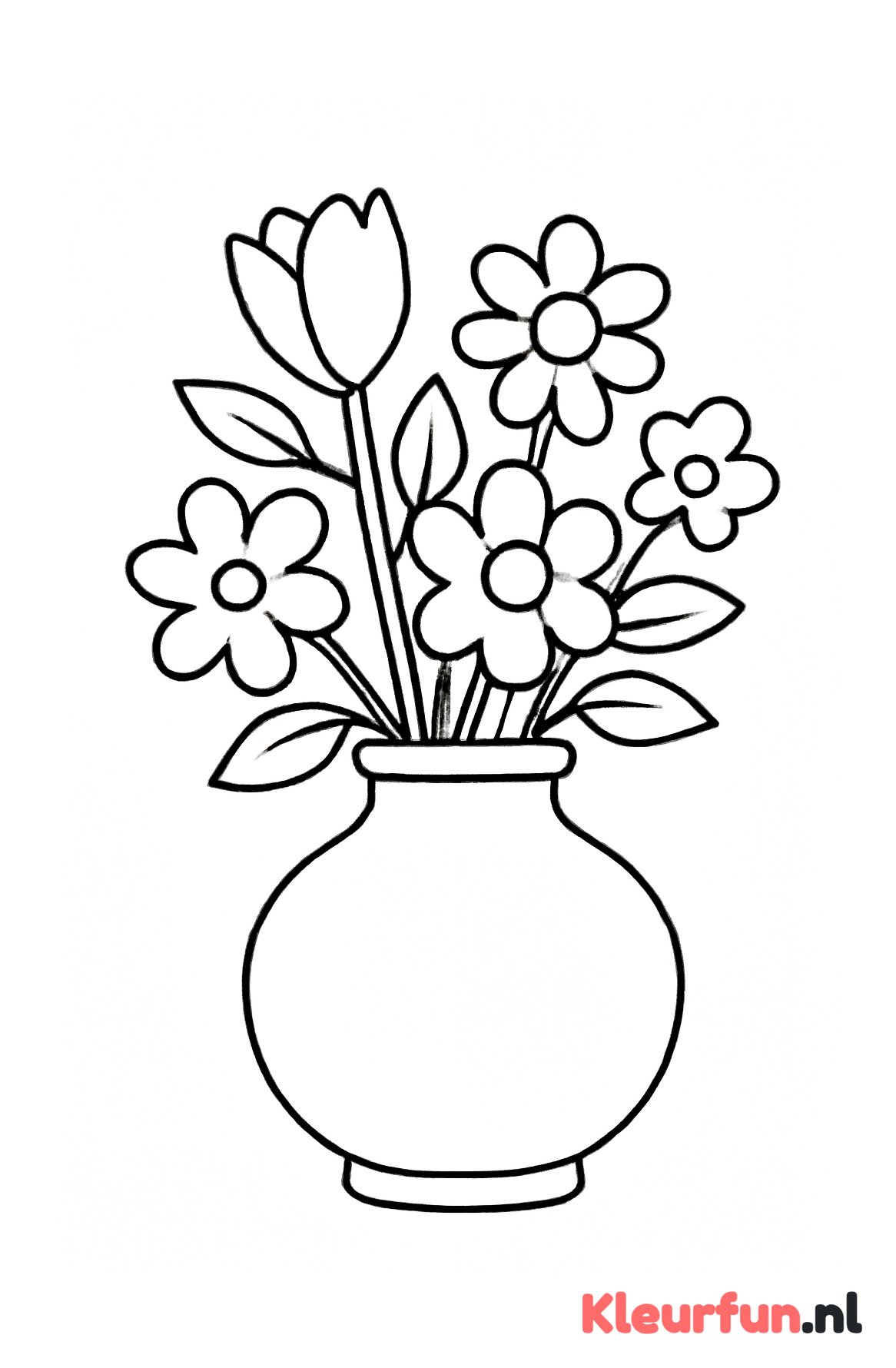 Grote vaas met bloemen