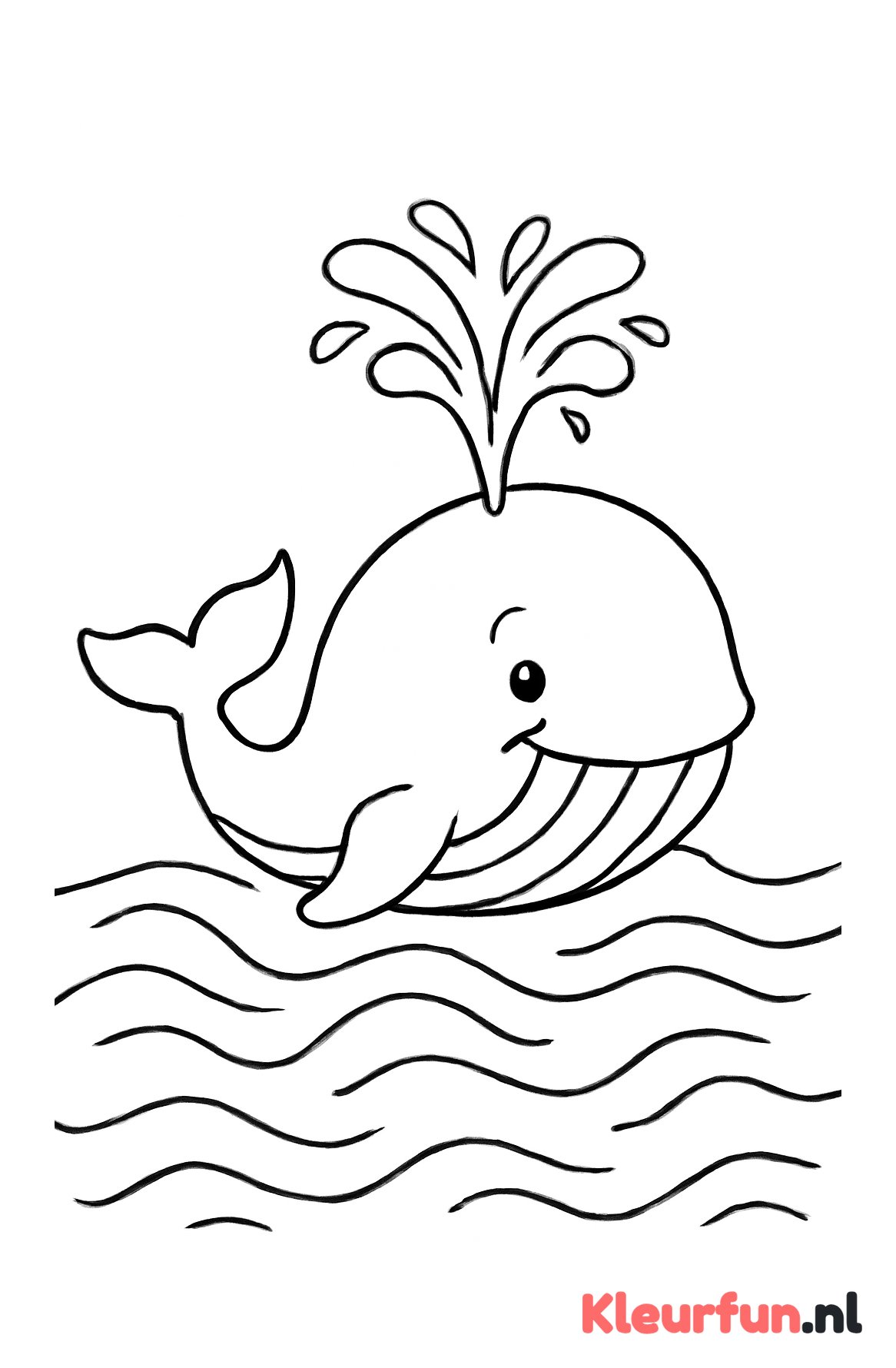 Grote walvis spuit water