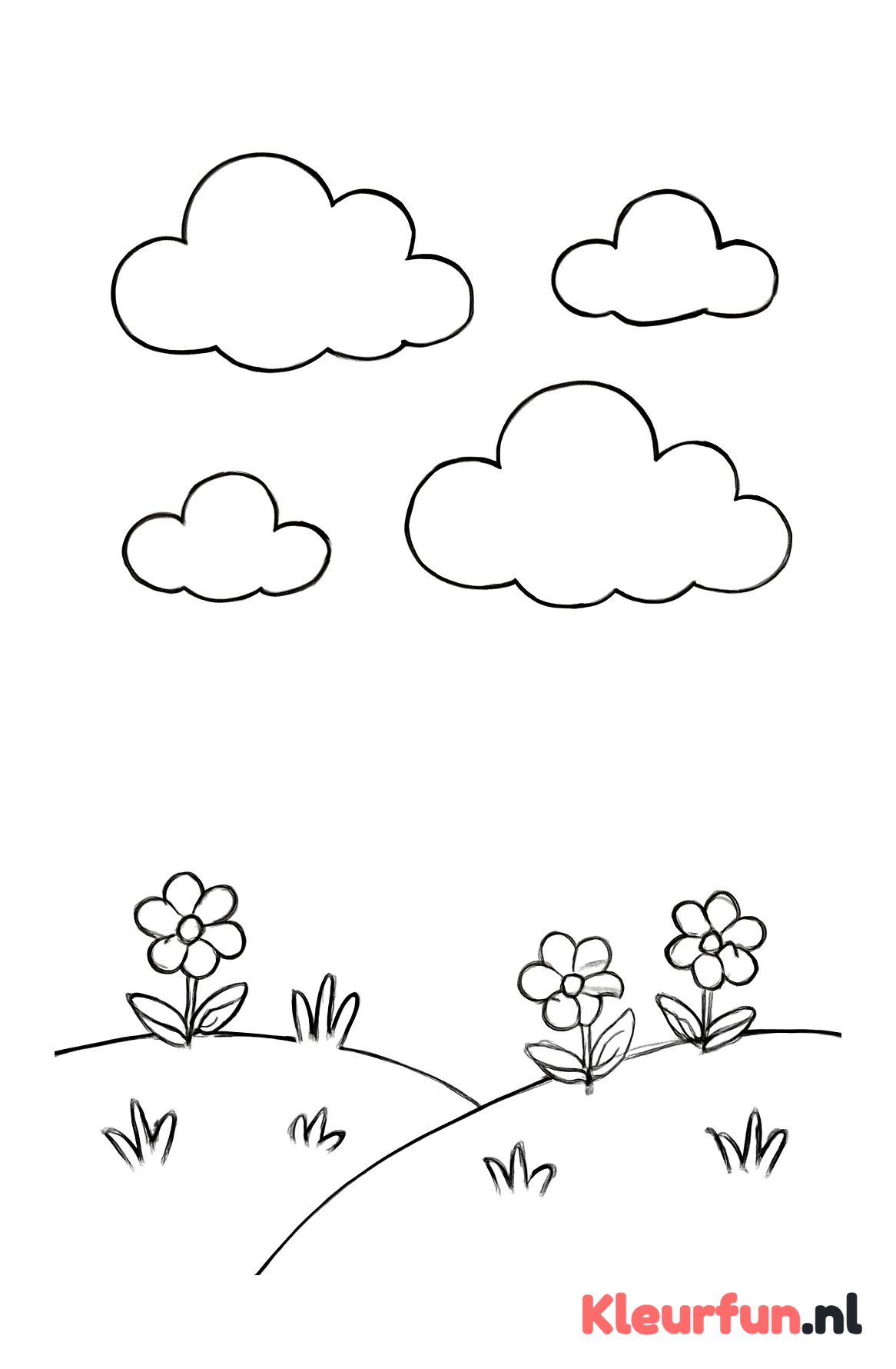 Grote zachte wolken