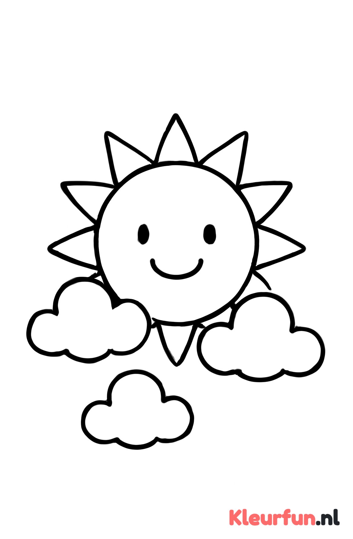 Grote zon met wolken