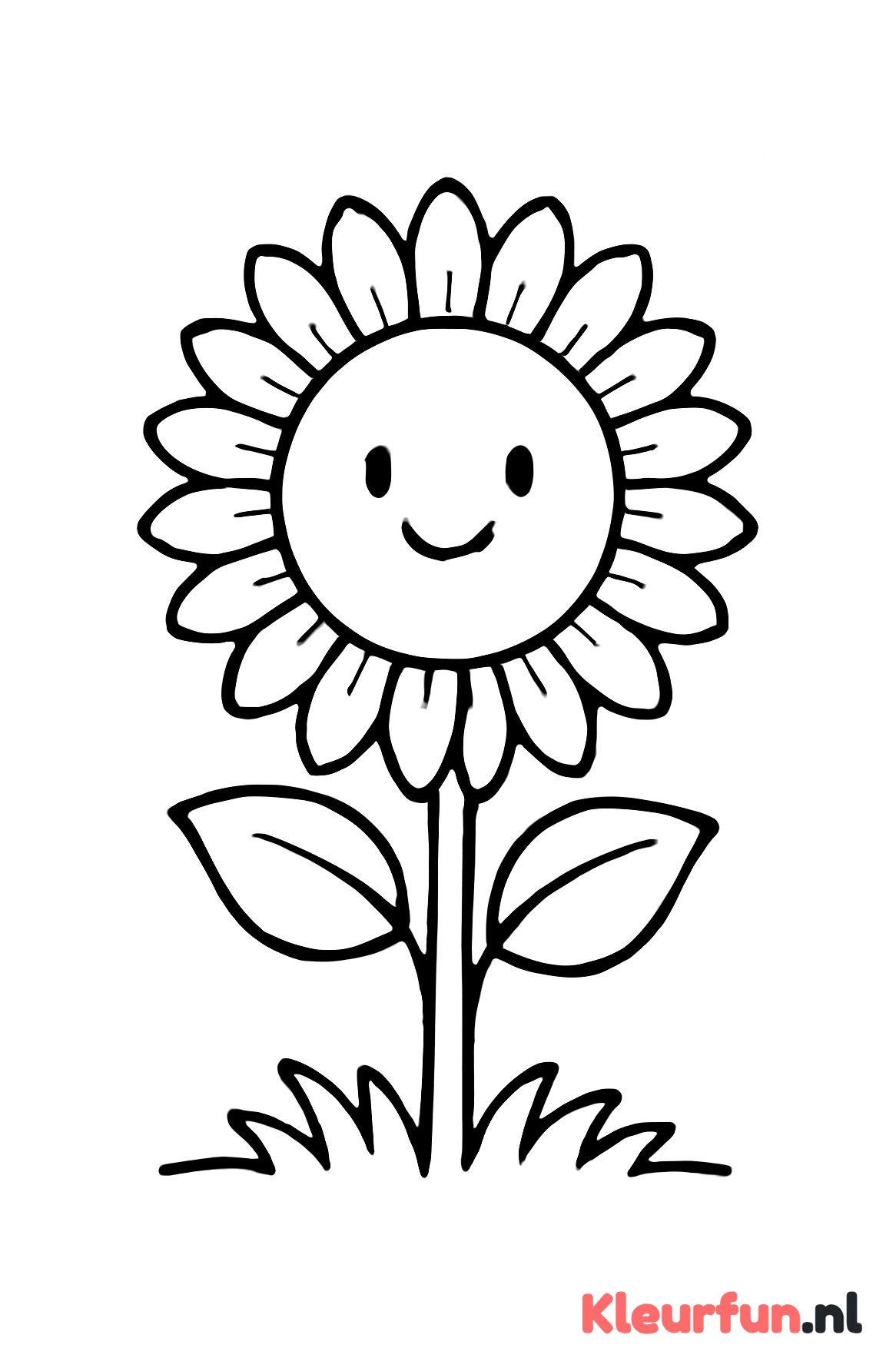 Grote zonnebloem kleurplaat