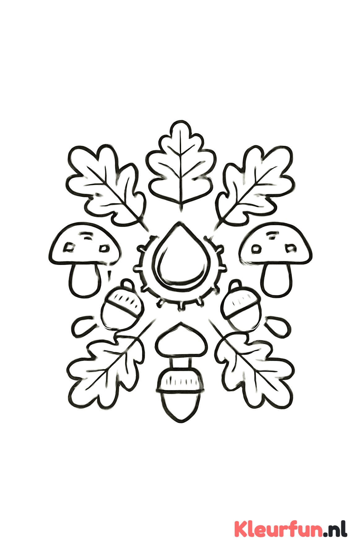 Eenvoudige Herfstmandala met Bladeren