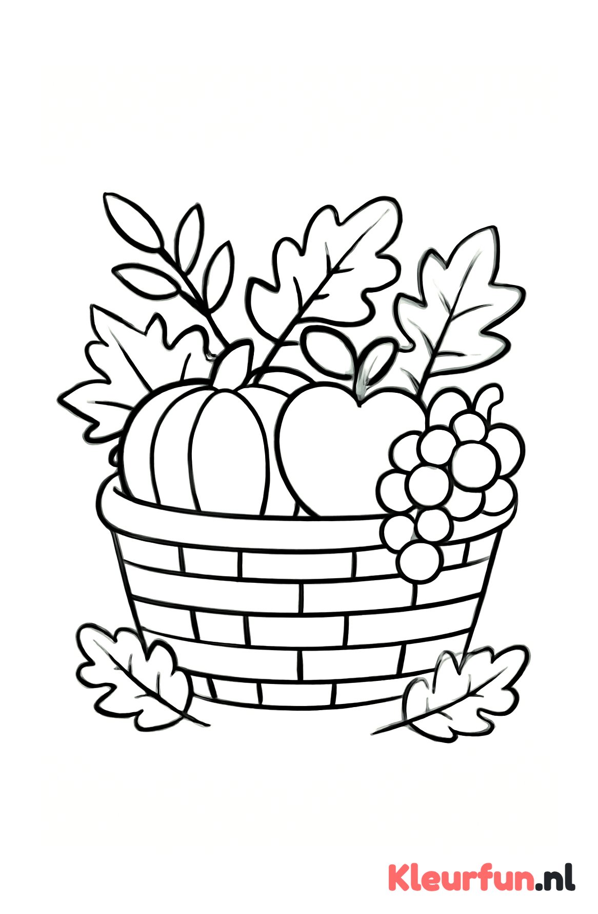 Herfstmand met fruit en bladeren