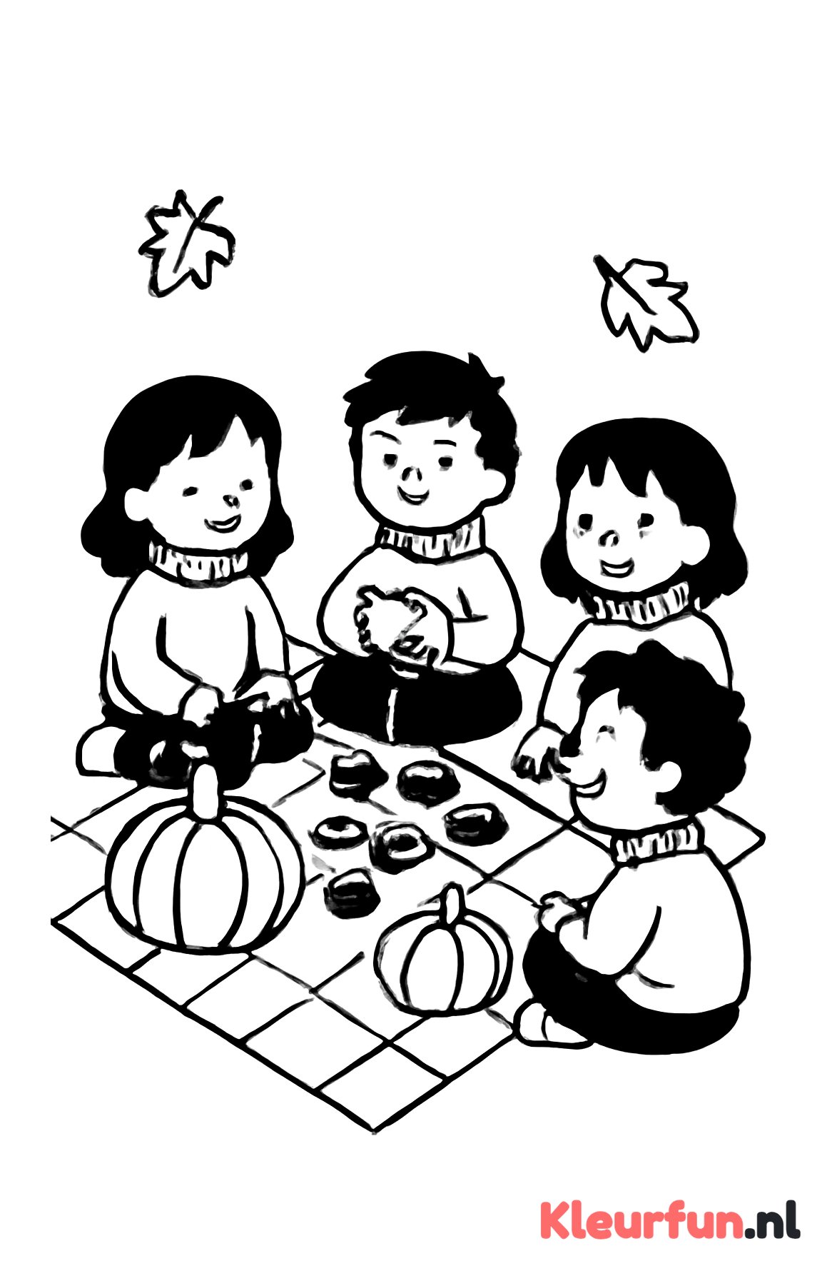 Herfstpicknick met kinderen