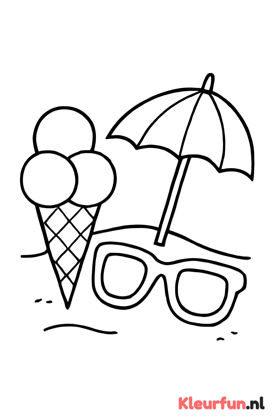 IJsje, zonnebril en parasol