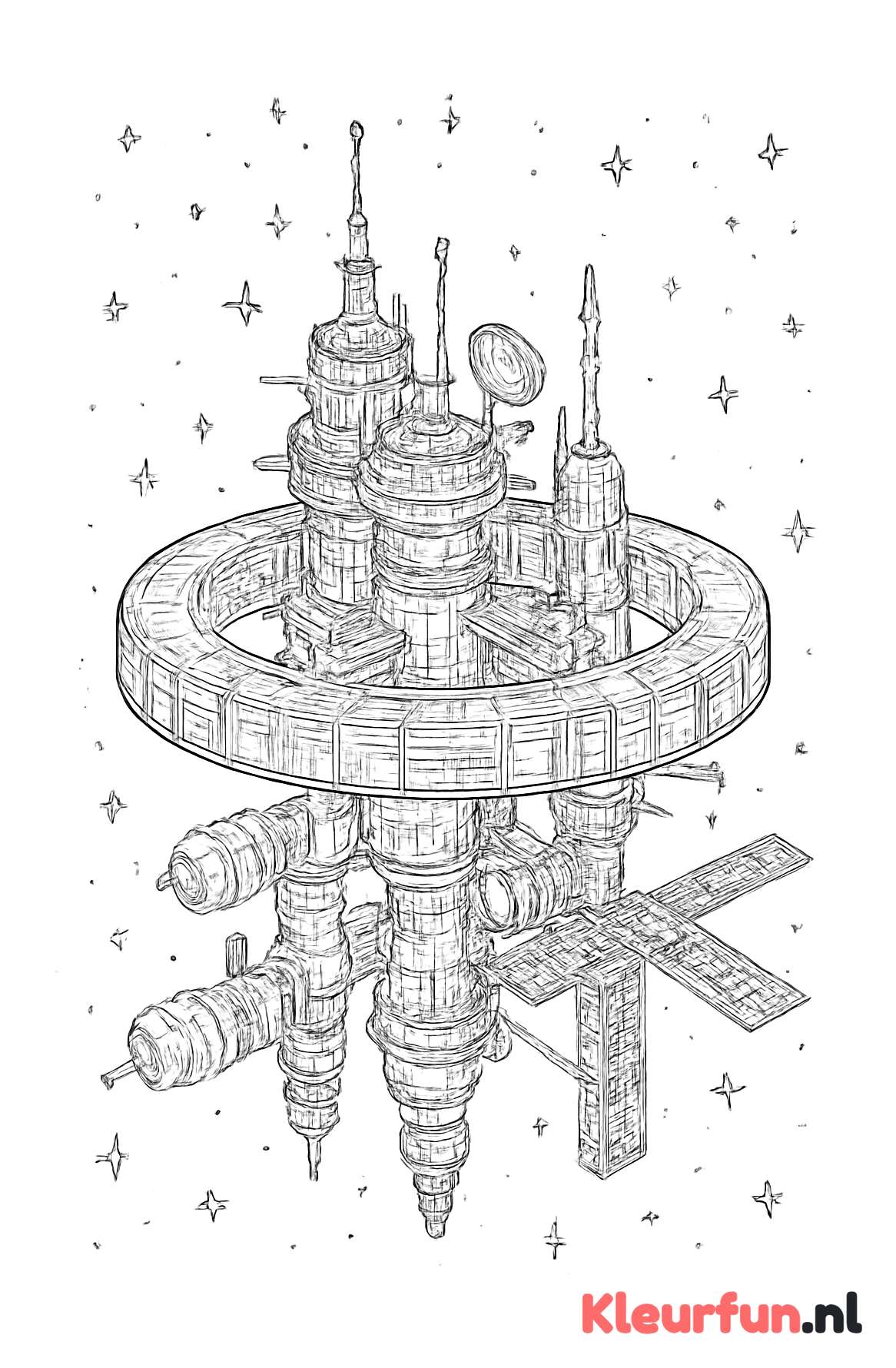 Intergalactische ruimtestations met ingewikkelde structuren
