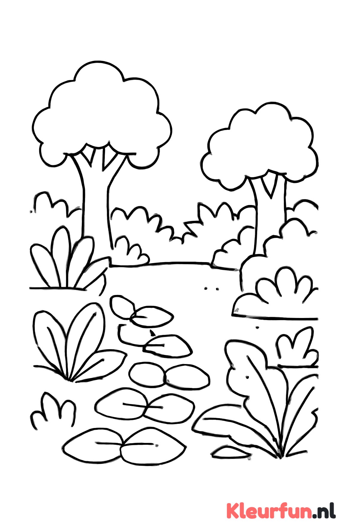 Peuter jungle landschap met open plek