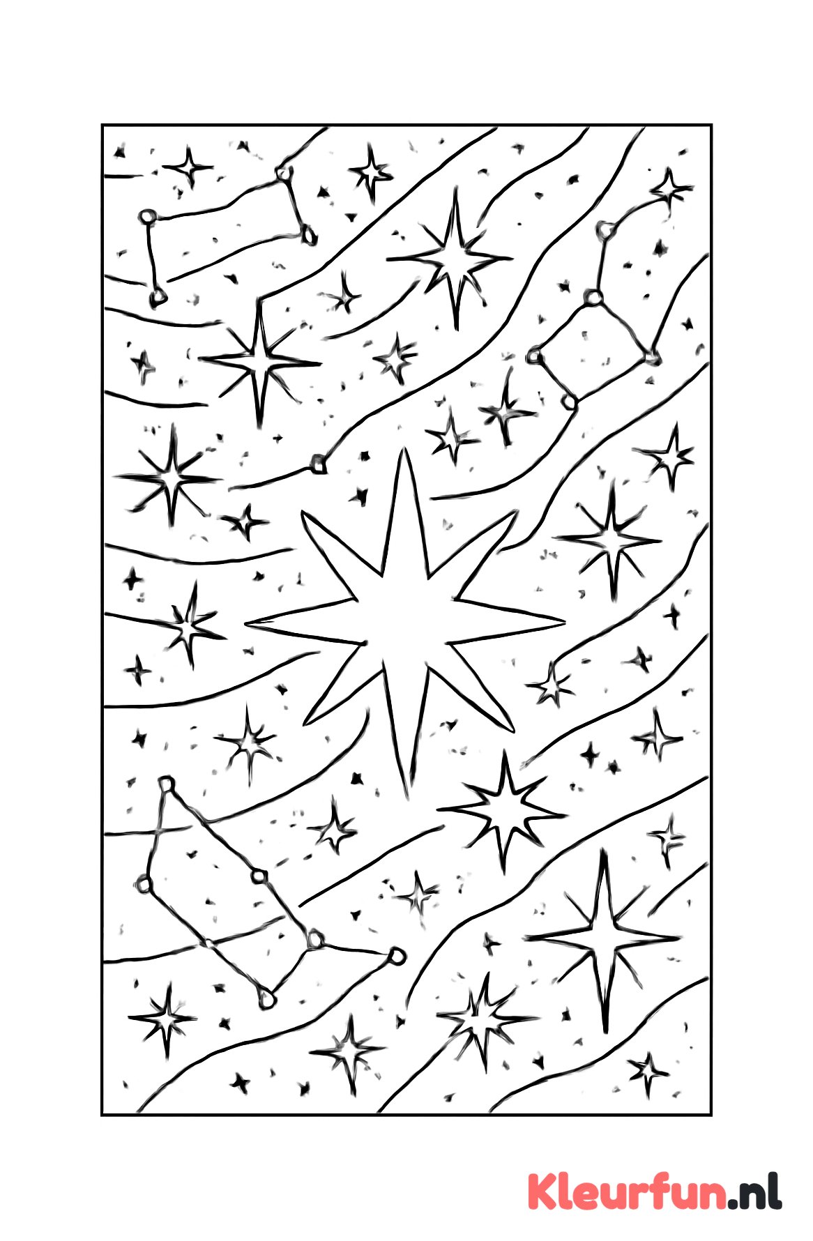 Kosmisch sterlandschap met sterrenbeelden
