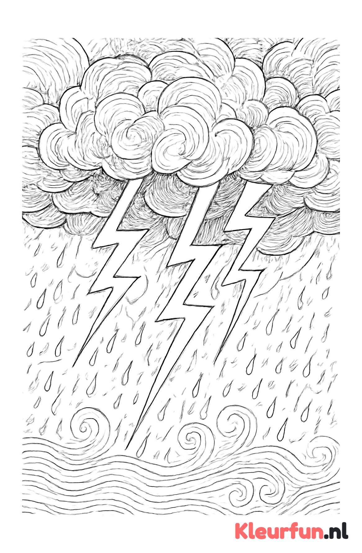 Krachtige bliksemflitsen in de stormlucht
