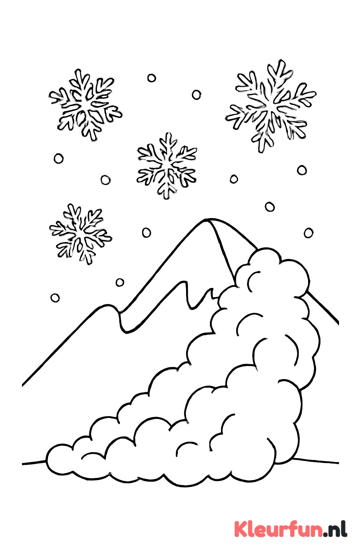 Lawine met grote sneeuwvlokken