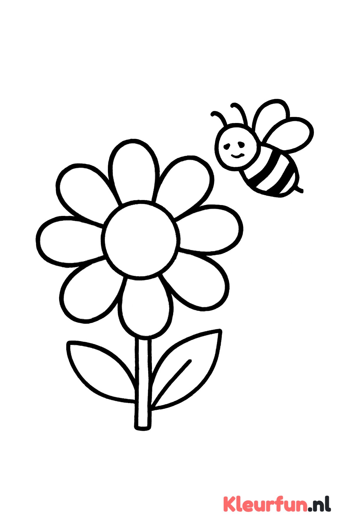 Lente bloem en bijtje