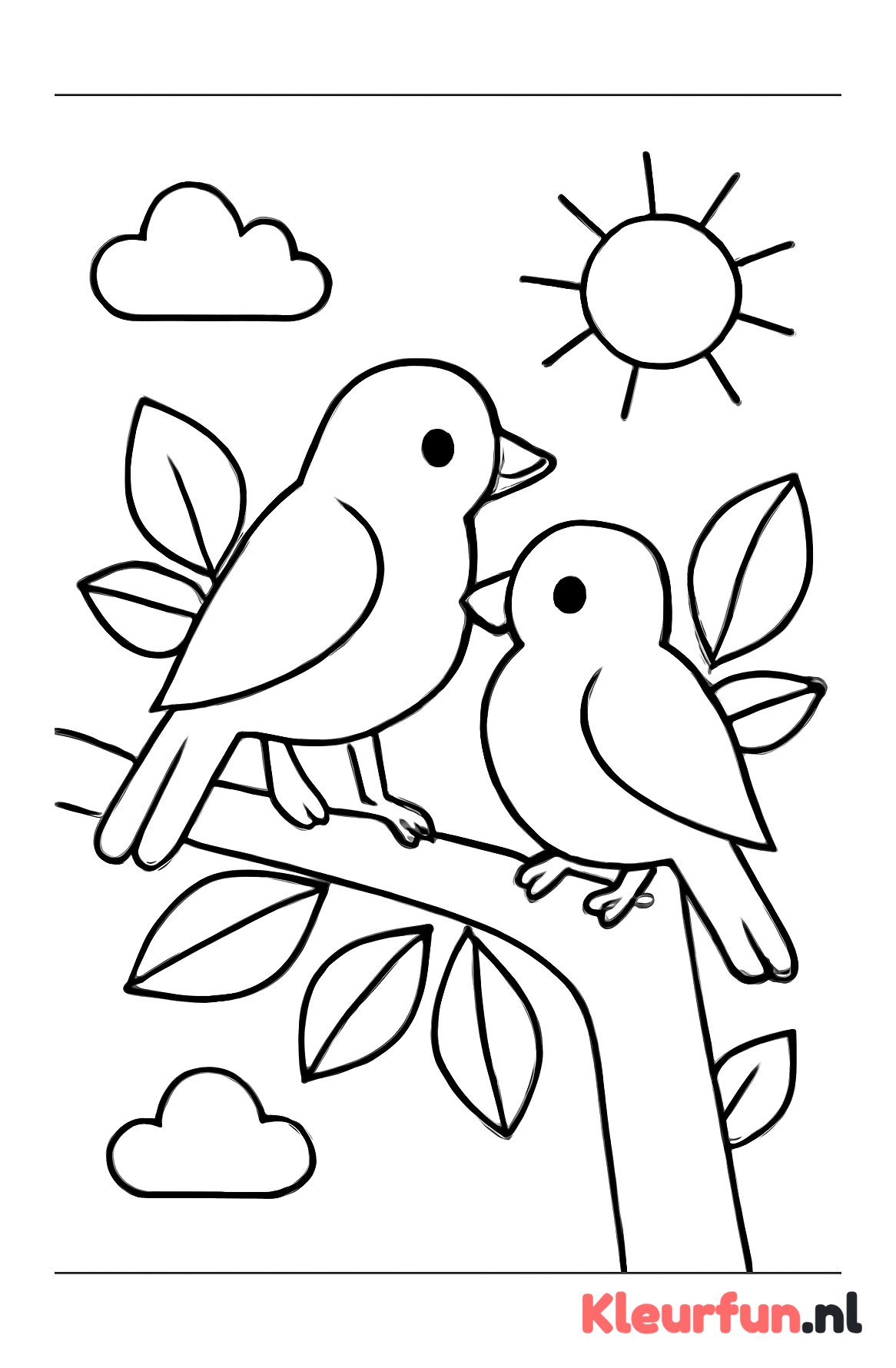 Lente vogels in een boom