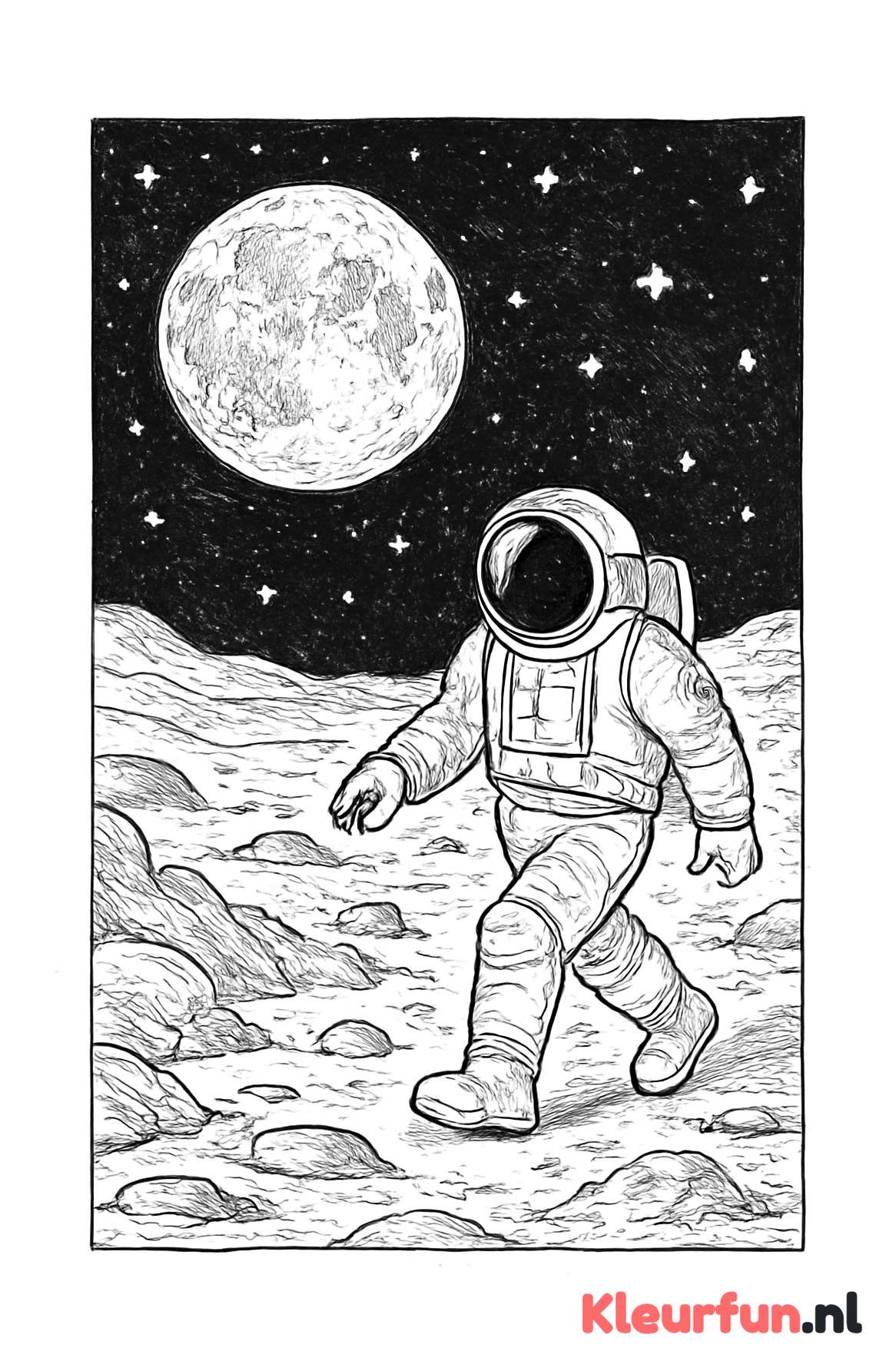 Maanlandschap met astronaut