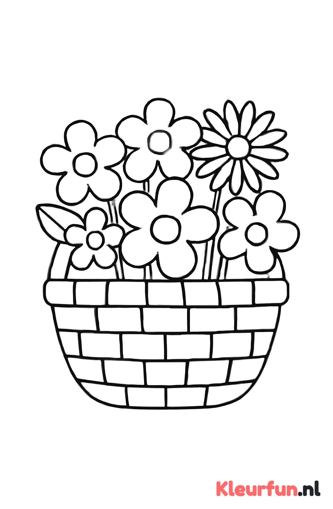 Mand vol bloemetjes