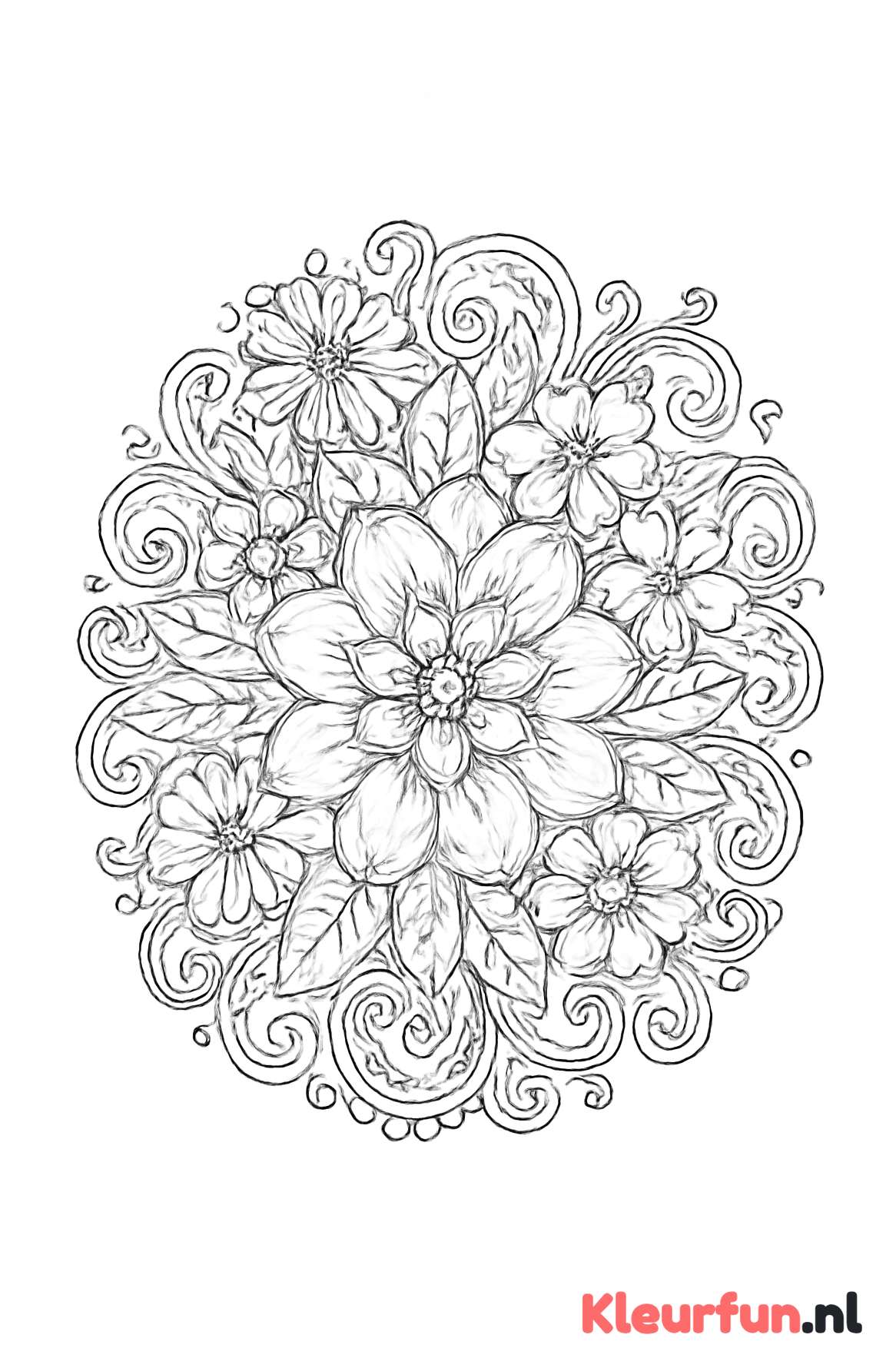 Mandala gevarieerd bloemdesign