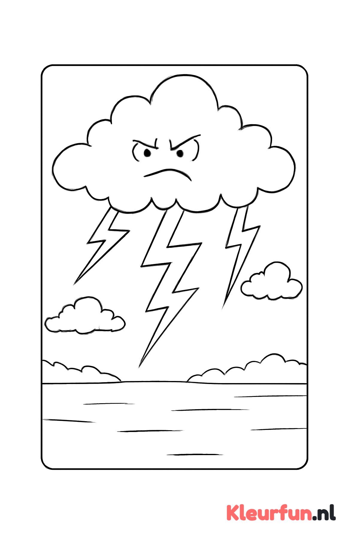 Meerdere bliksemstralen uit wolken