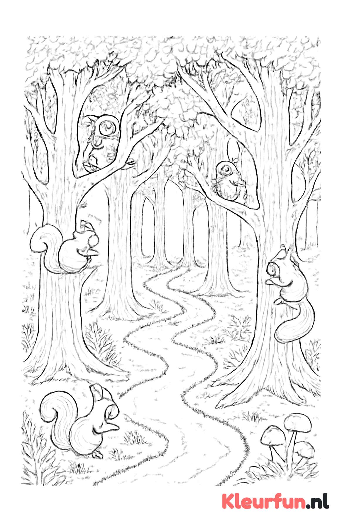 Mysterieus bos met dieren