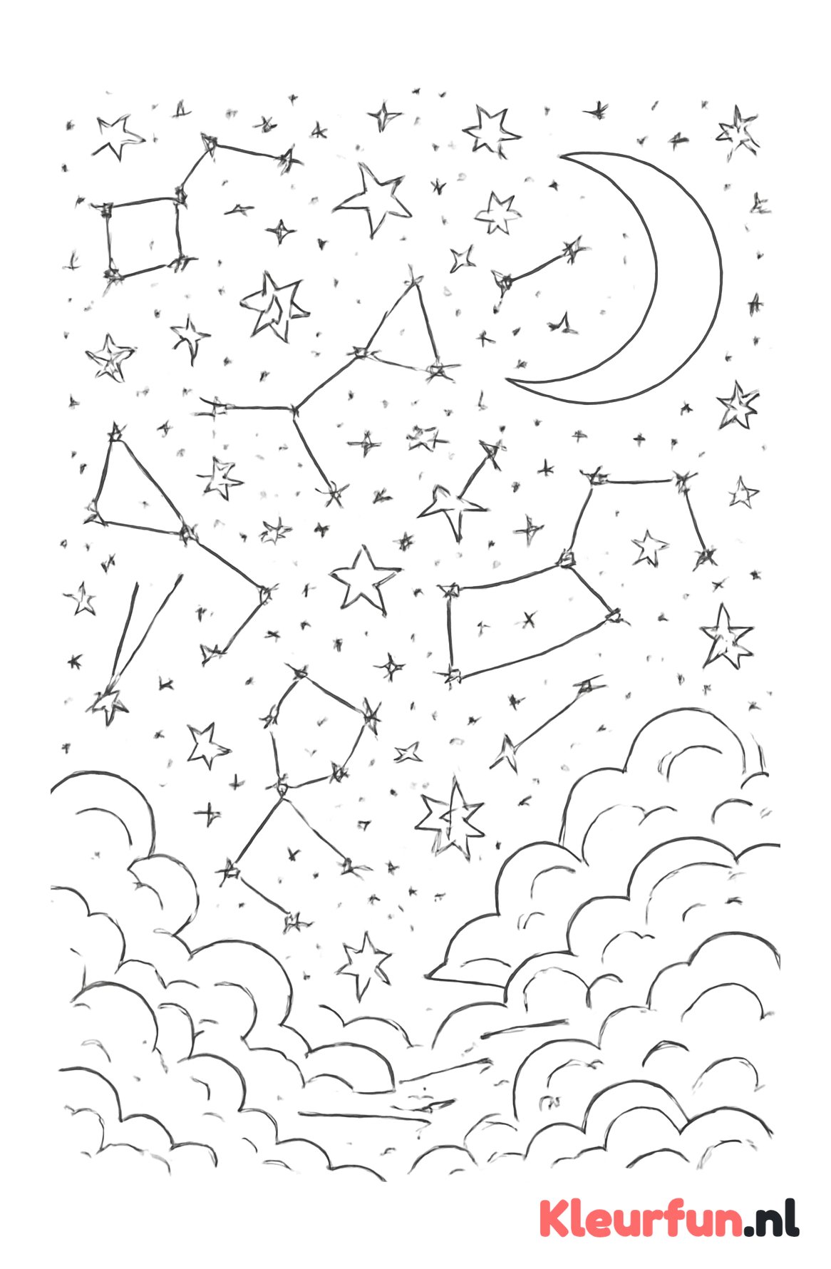 Nachtelijke sterrenhemel met constellaties