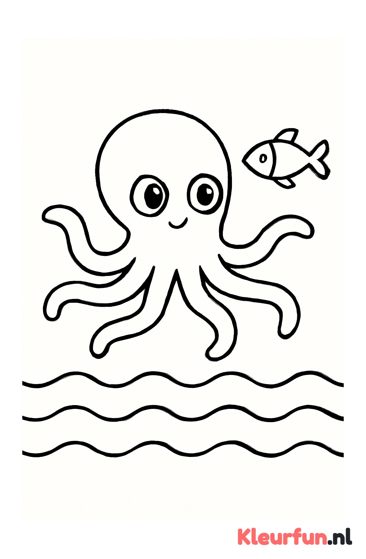 Nieuwsgierige octopus met vis