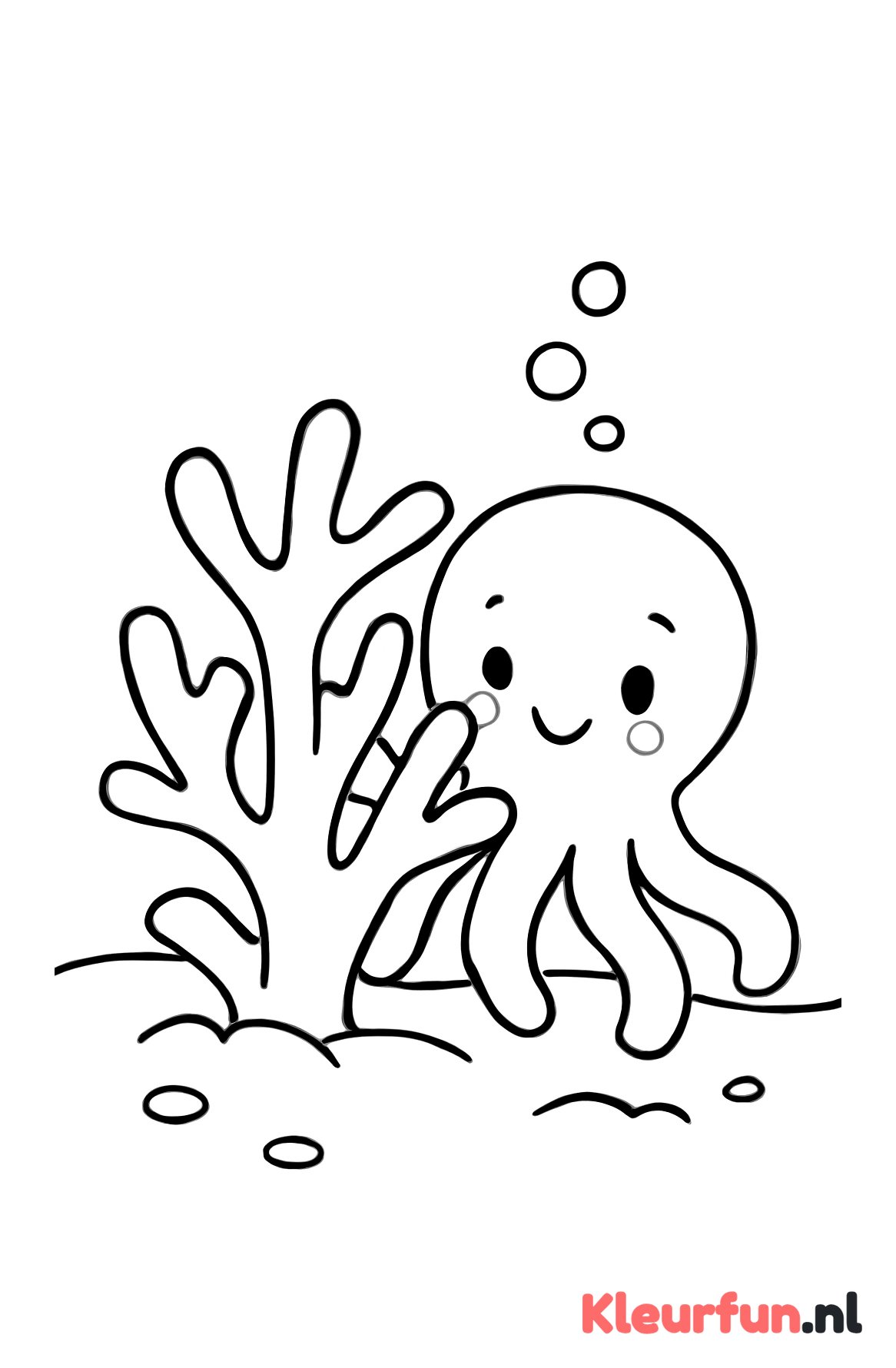 Octopus achter koraalrif