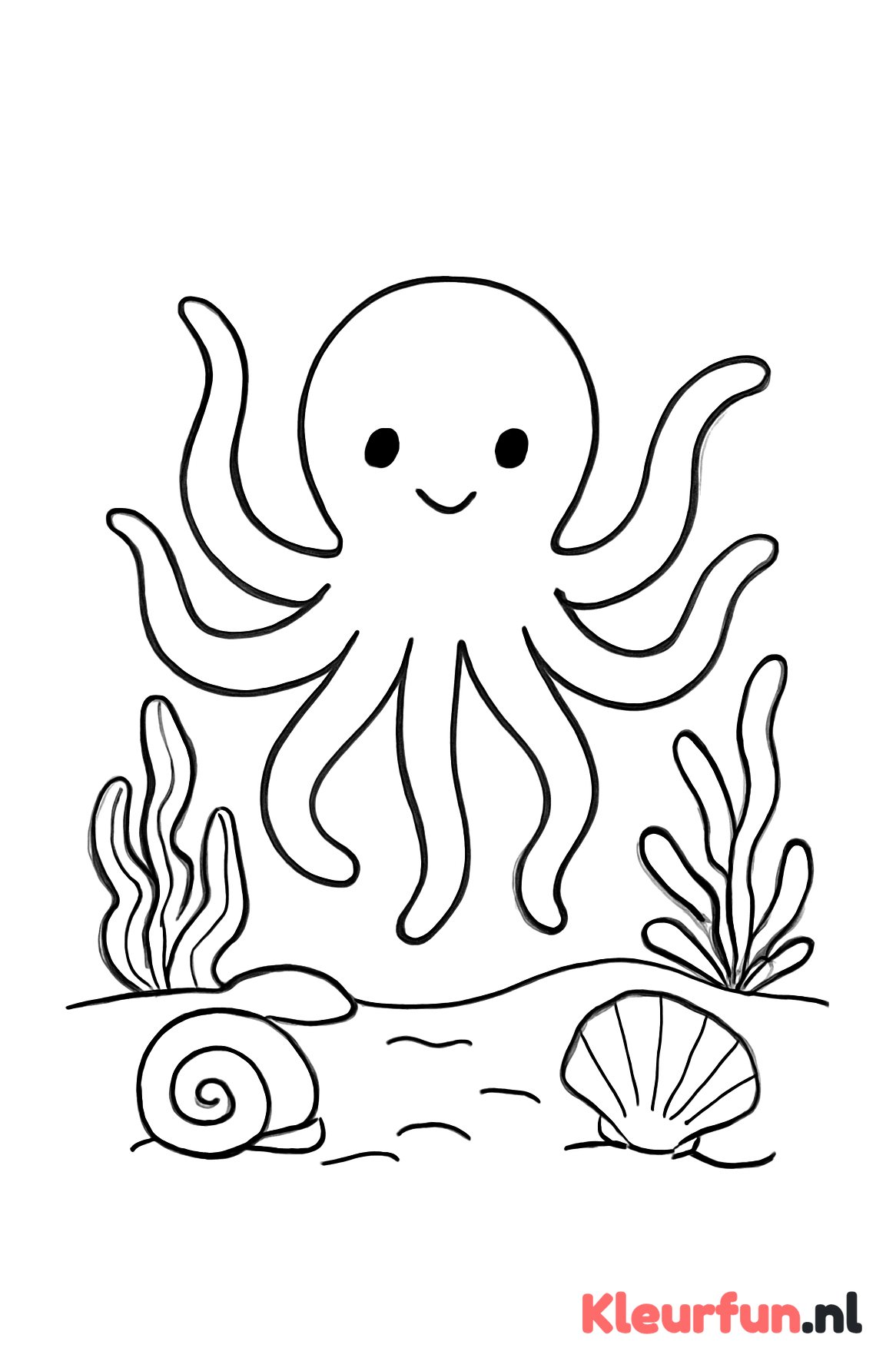 Octopus tussen zeeplanten