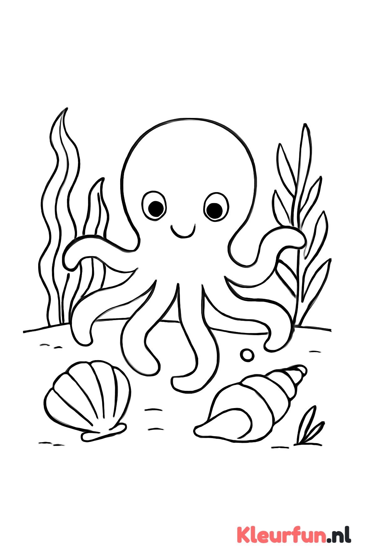Octopus tussen zeeplanten