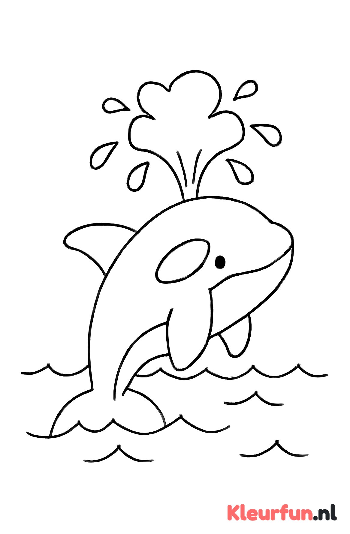 Orka blaast uit water