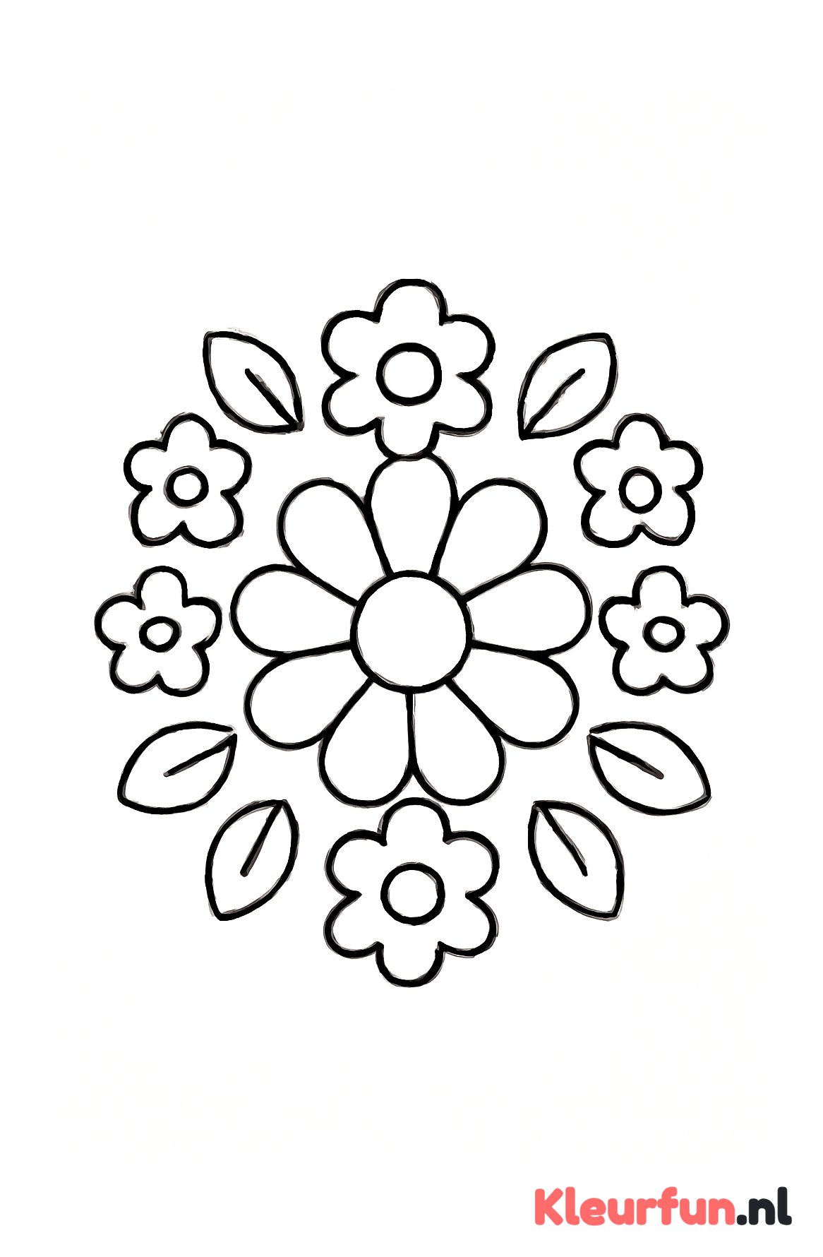 Eenvoudige mandala bloemen voor peuters 1