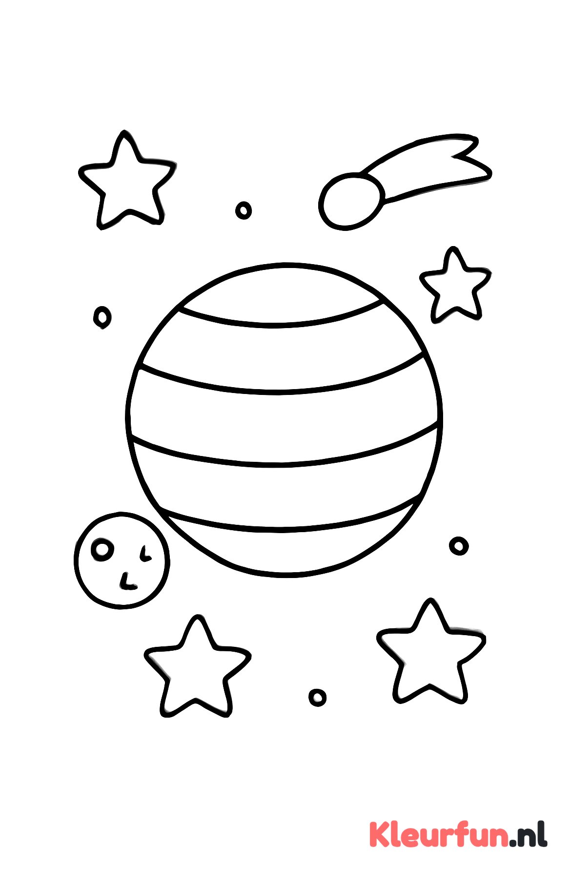 Planeet en maan in de ruimte