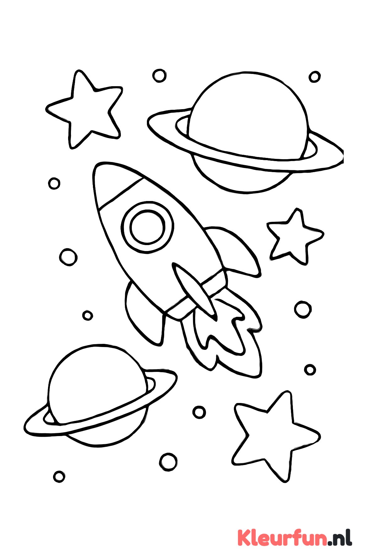 Planeten met Ringen en Raket