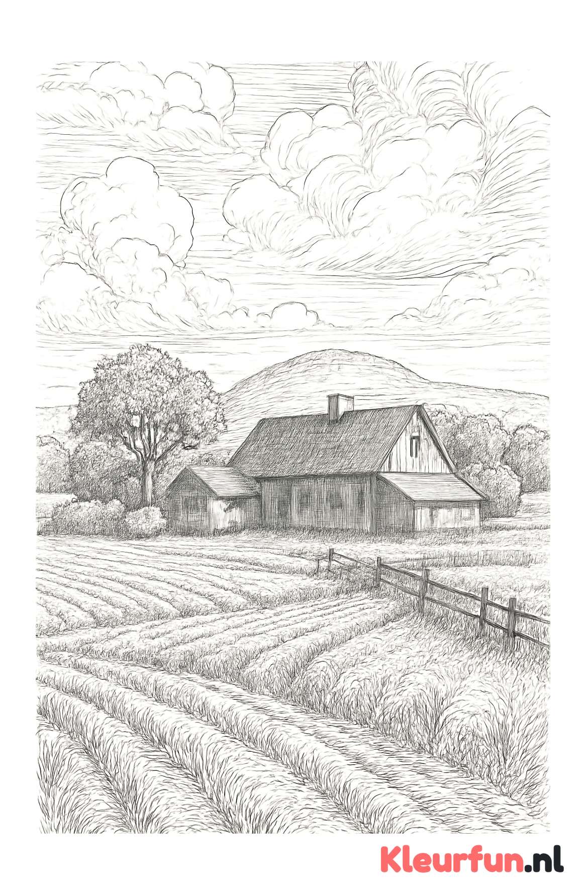 Rustiek plattelandslandschap met boerderij