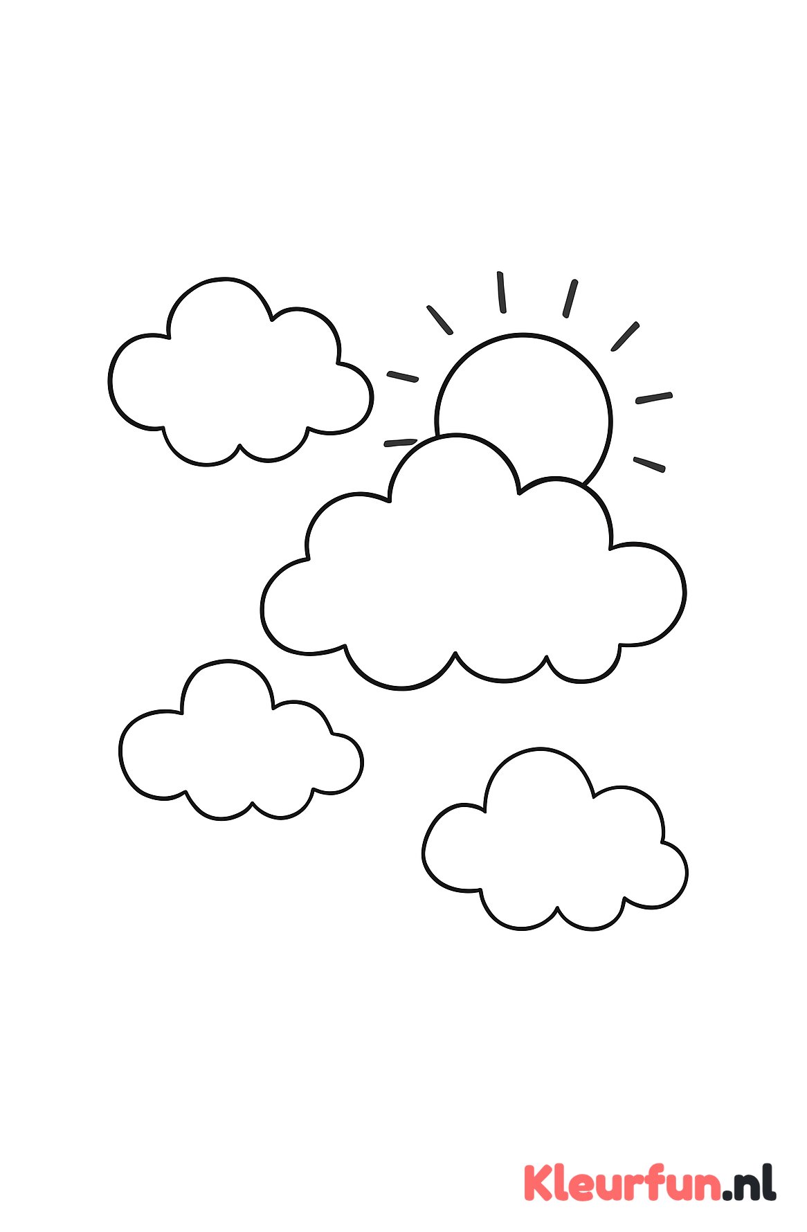 Pluizige wolken en zon