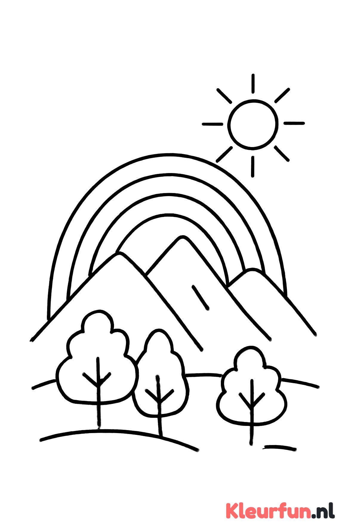 Regenboog bij Berglandschap