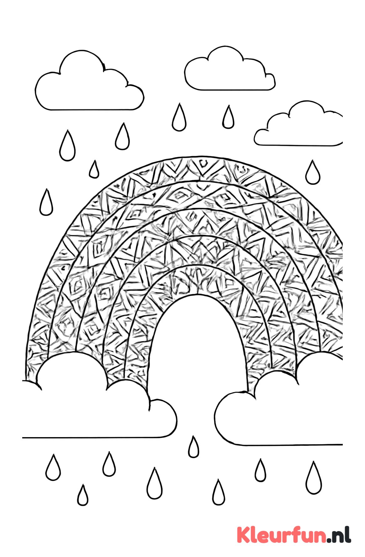 Regenboog met geometrische patronen