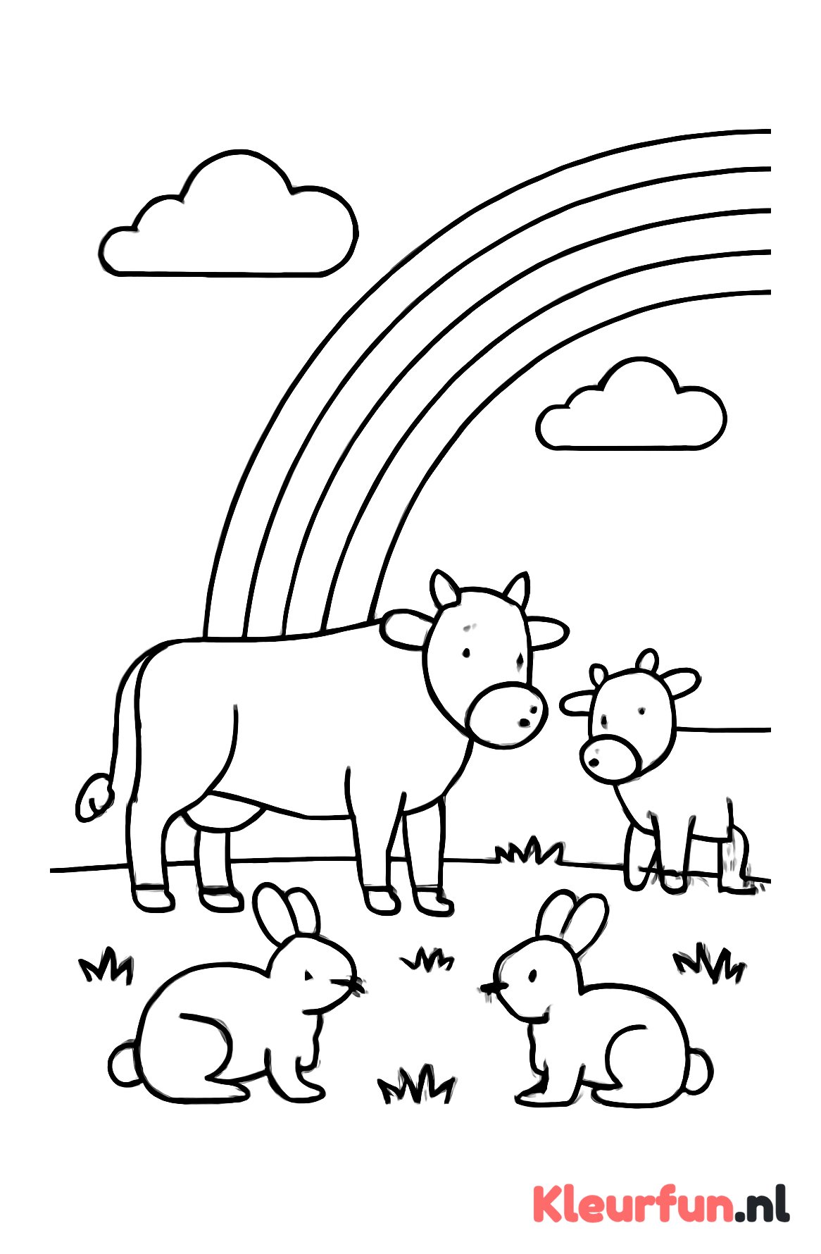 Regenboog met eenvoudige dieren