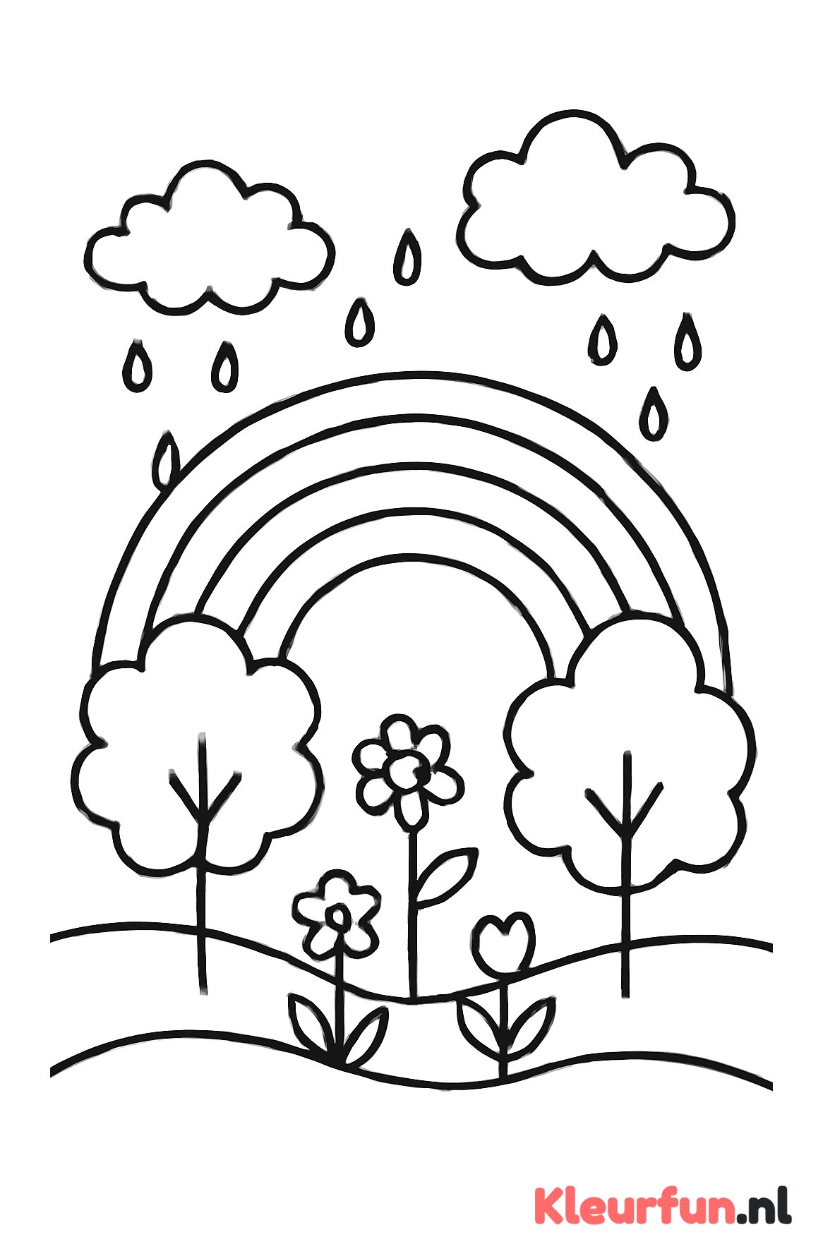 Regenboog na de regen