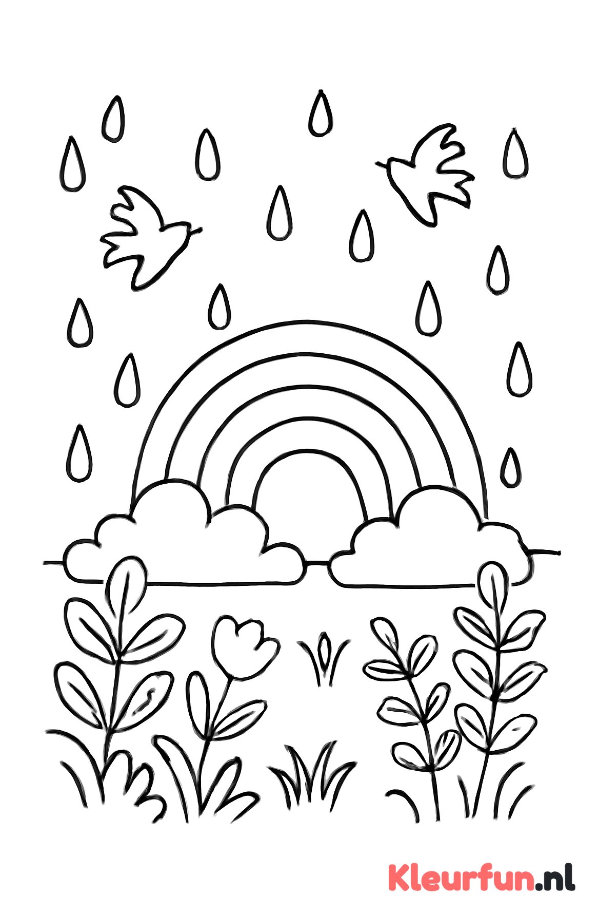 Regenboog na regenbui