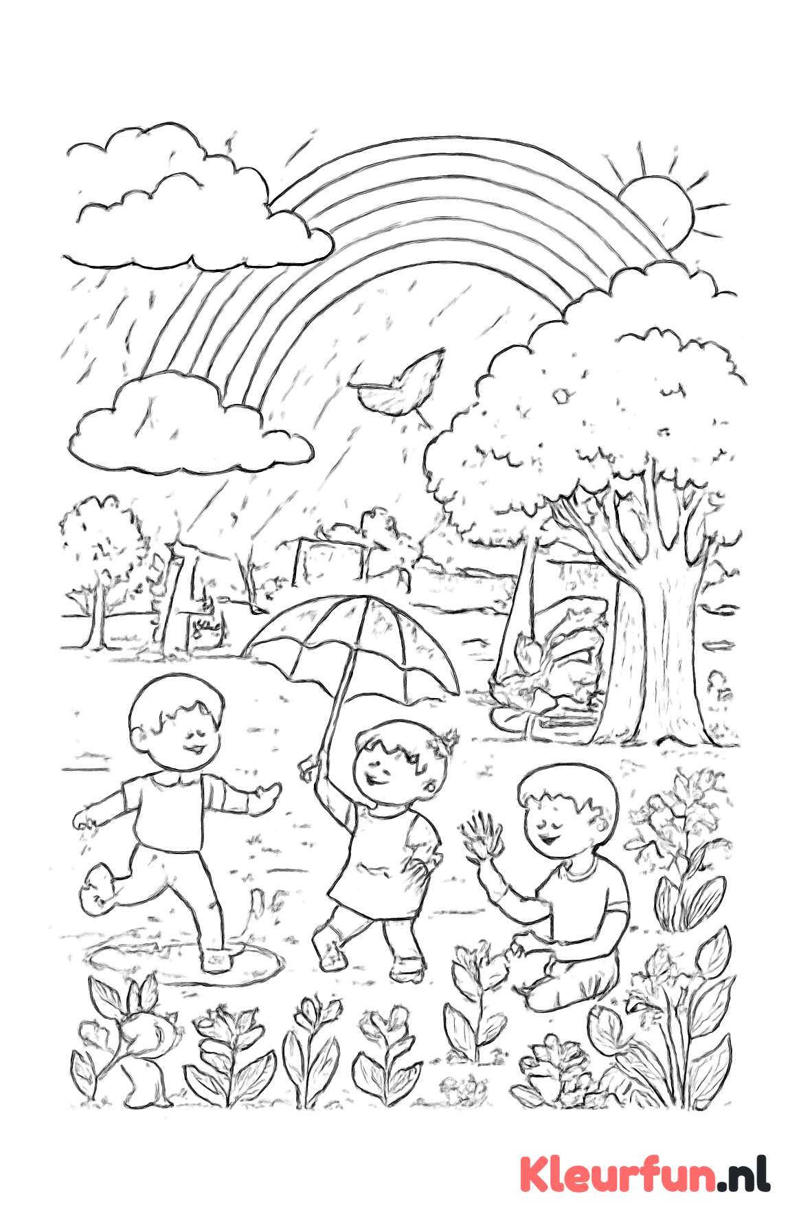 Regenboog in het park