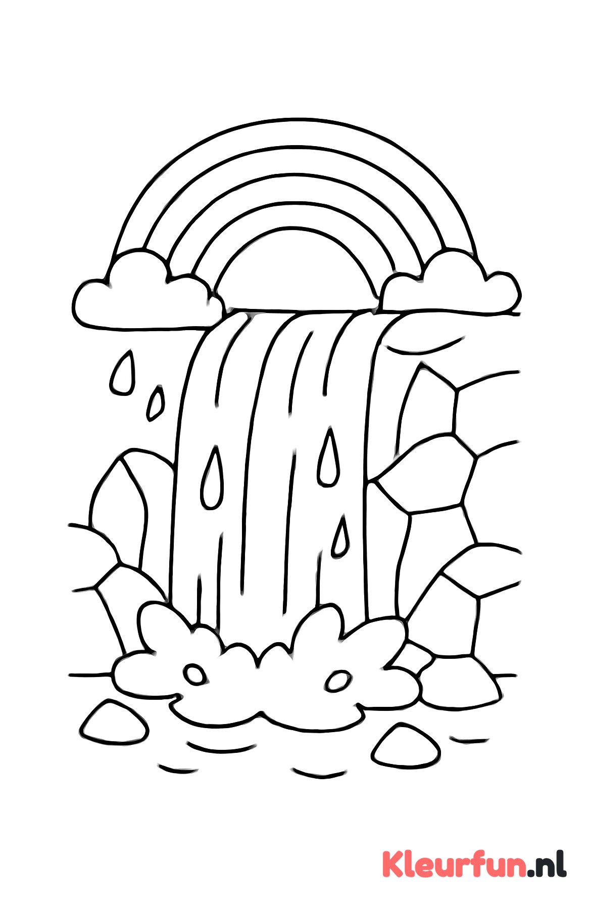 Regenboog bij de waterval