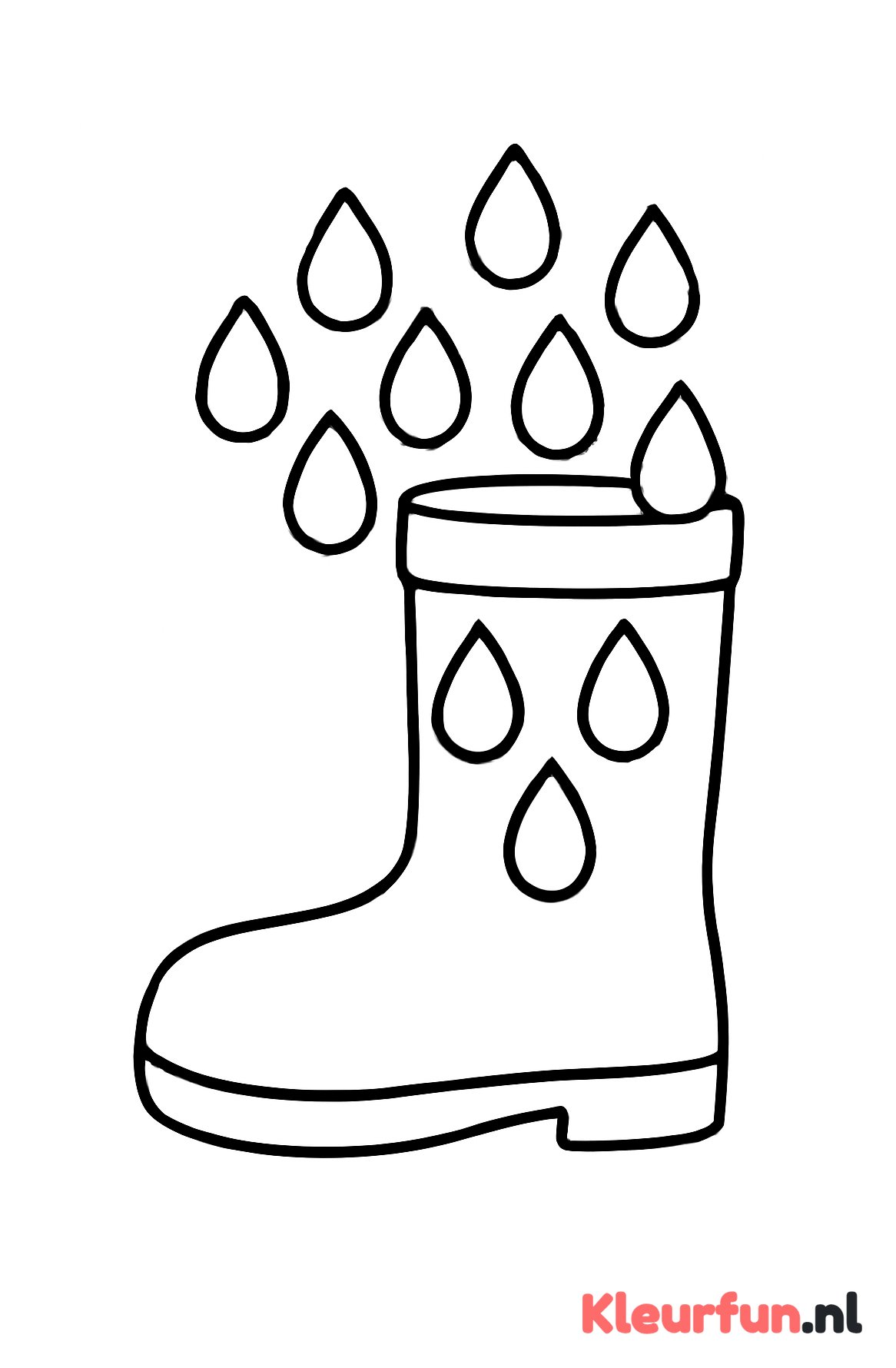Regenlaars met regendruppels