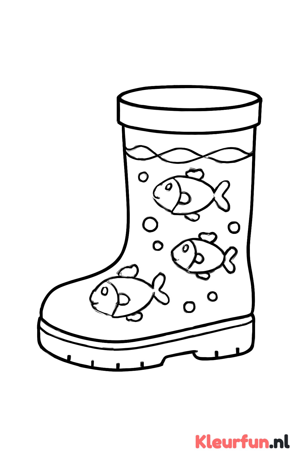 Regenlaars met water en vissen