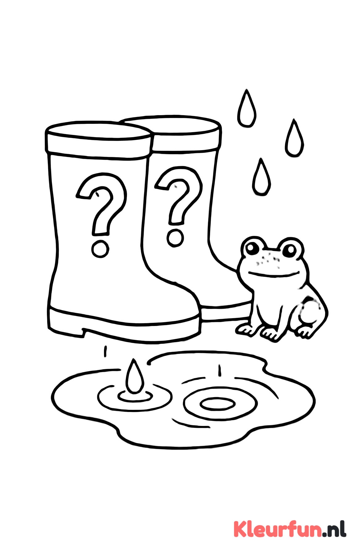 Regenlaarzen bij water en kikker