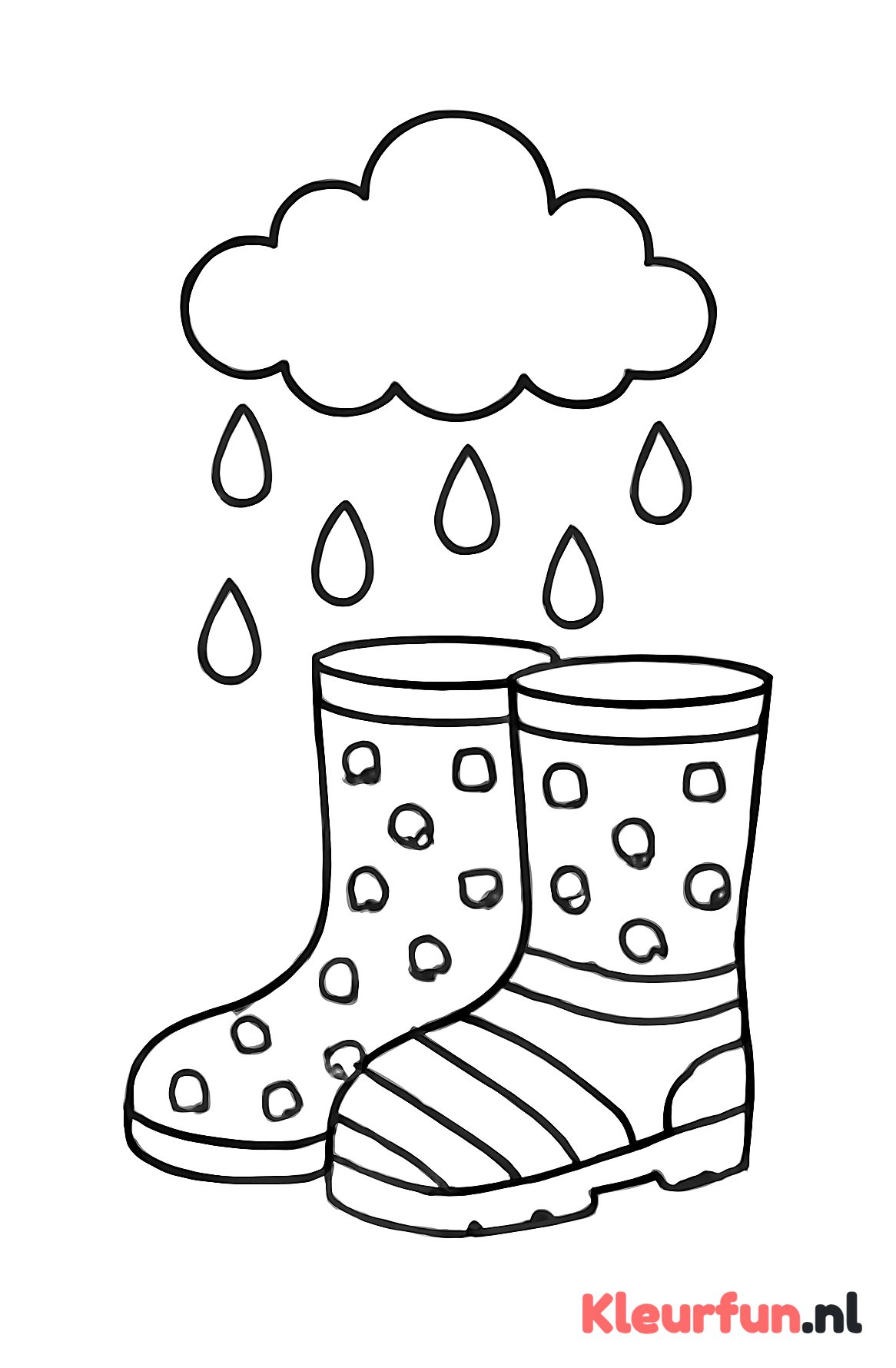 Decoratieve regenlaarzen met regendruppels