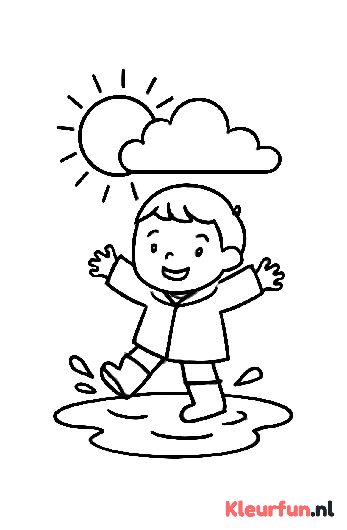 Regenplas en kind
