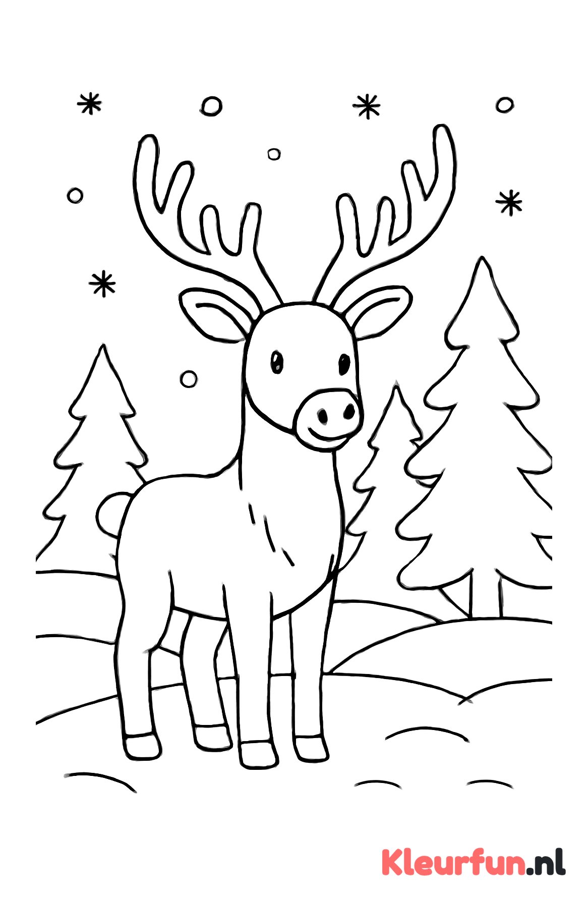Rendier in het winterbos